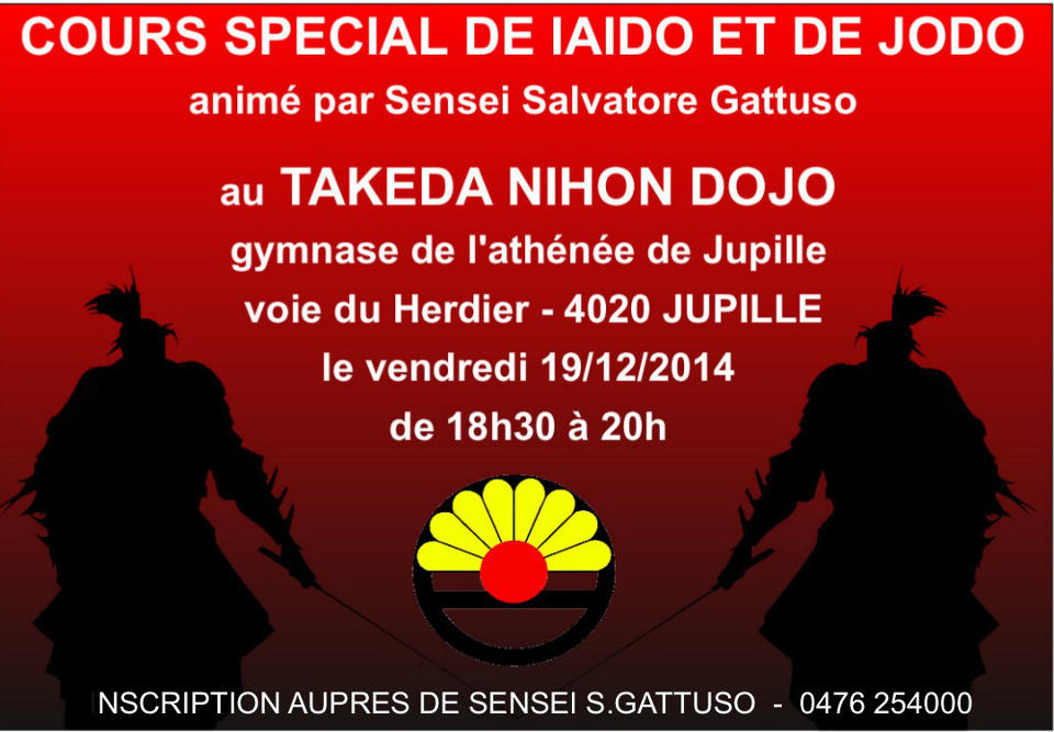 Affiche annonce cours special iaido et jodo